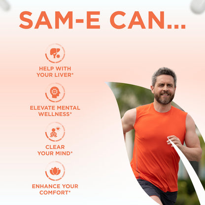 Clear Formulas Bioactive SAM-e 400mg | Mood & Liver Support | Vegan, Non-GMO | Made in USA