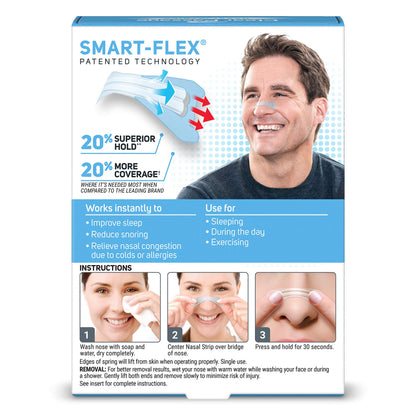 Clear Passage Nasal Strips Medium, Clear – 50 Count | Instant Breathing, Sleep Support, Snoring Reduction