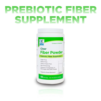 Quality Choice Clear Prebiotic Fiber Powder – Tasteless, Non-Thickening for Digestive Health (62 Servings, 8.6 oz) – Adults & Kids 6+