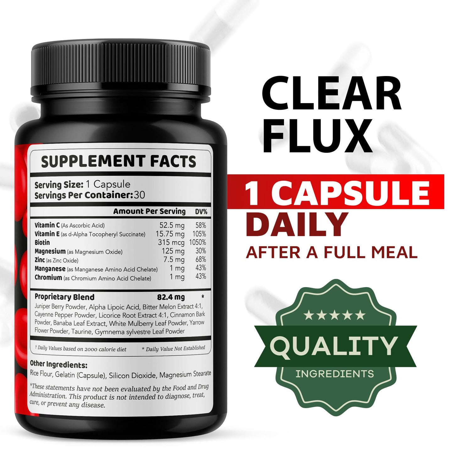 (2 Pack) Clear Flux – Clear Flux Supplement, 60 Capsules for 2 Months