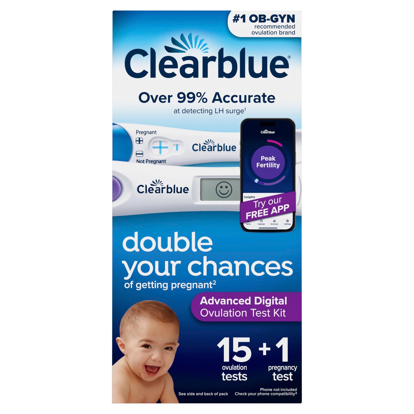 Clearblue Advanced Digital Ovulation Test Kit, 16 Count - High Accuracy Ovulation Tests