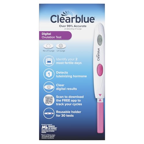 Clearblue Digital Ovulation Test, 30 Count – Detect LH Surge & 2 Fertile Days
