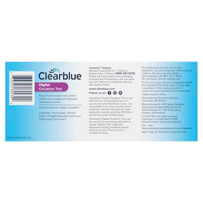 Clearblue Digital Ovulation Test, 30 Count – Detect LH Surge & 2 Fertile Days