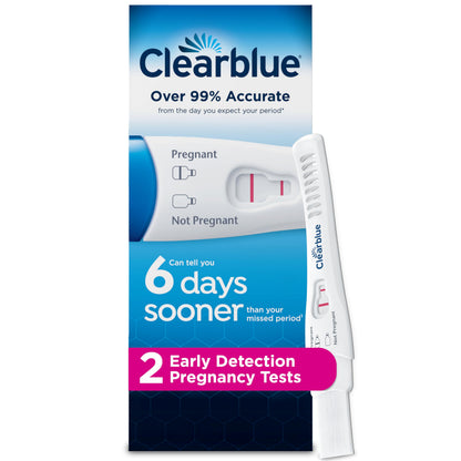 Clearblue Early Detection Pregnancy Test, 2 Count – 6 Days Sooner, 99% Accurate