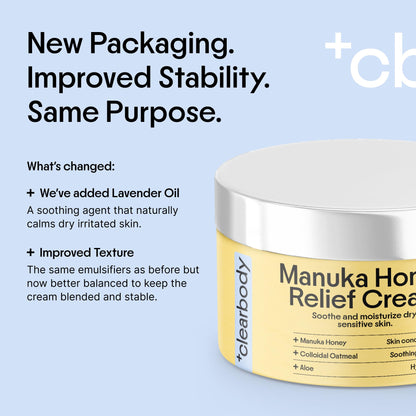 Clearbody Organics Oatmeal Lotion – Manuka Honey Eczema Cream & Hydration, 4 oz