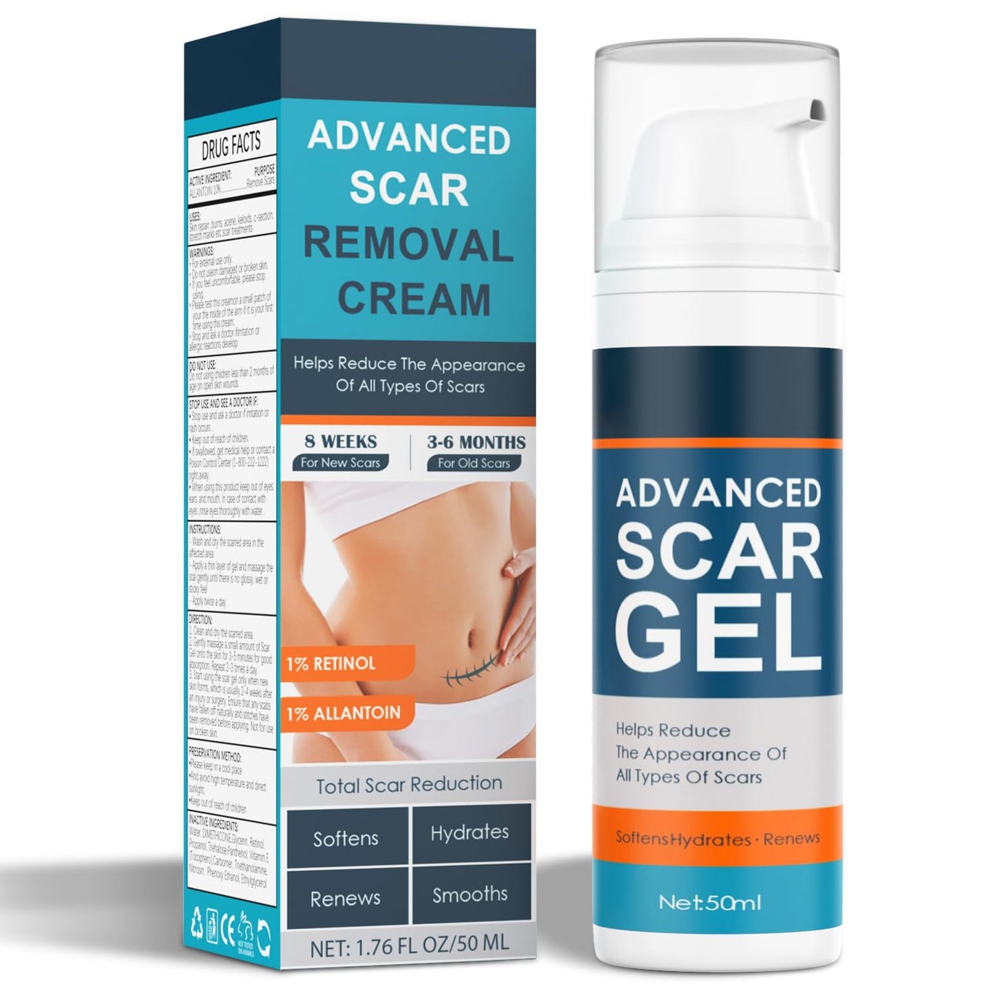 ClearPiny Scar Cream – Advanced Silicone Scar Gel for Old & New Scars (1.76 oz)