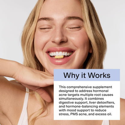 CLEARSTEM MINDBODYSKIN Hormonal Acne Supplement – DIM, Antioxidants, Gluten Free, 180 Capsules