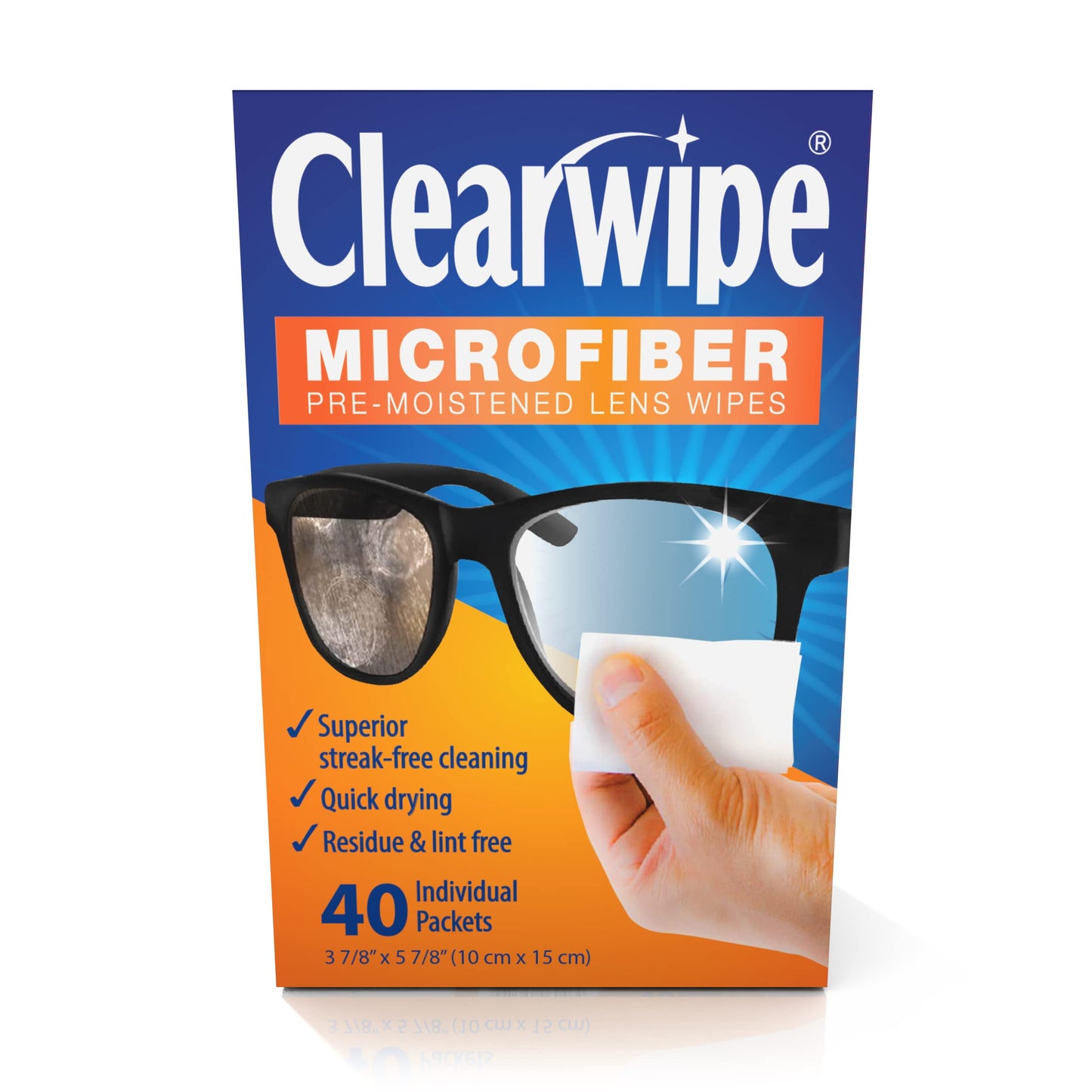 ClearWipe Microfiber Wipes, White, 40 Count - Lens Cleaning Wipes