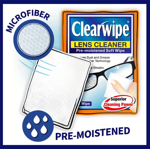 ClearWipe Microfiber Wipes, White, 40 Count - Lens Cleaning Wipes