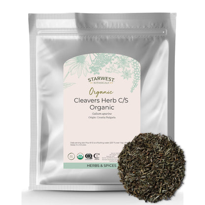 Starwest Botanicals Cleavers Herb Organic – Dried Loose Leaf, 1 lb Bulk, Kosher & Non-GMO