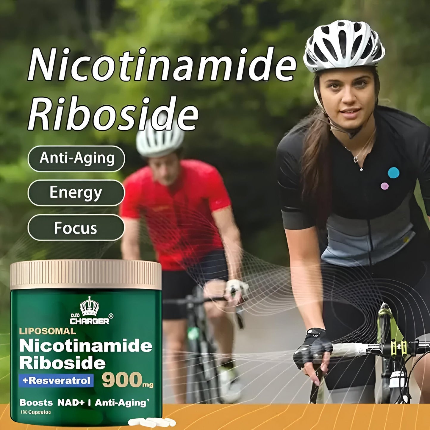 Cled Charger Liposomal NAD+ Booster – Liposomal NAD+ Supplement with Nicotinamide Riboside, Resveratrol, and NMN Alternative | 100 Capsules