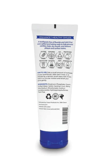 Cleure Original No Fluoride Toothpaste – SLS Free, Mint Free, Xylitol – 4oz
