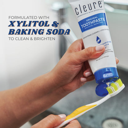 Cleure Original No Fluoride Toothpaste – SLS Free, Mint Free, Xylitol – 4oz