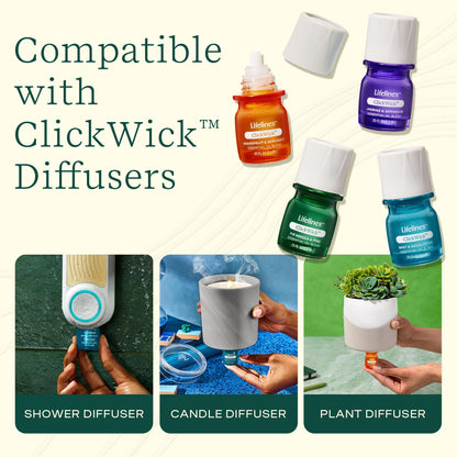 ClickWick Essential Oil Blends for Lifelines Diffusers — 4-Pack Discovery Set