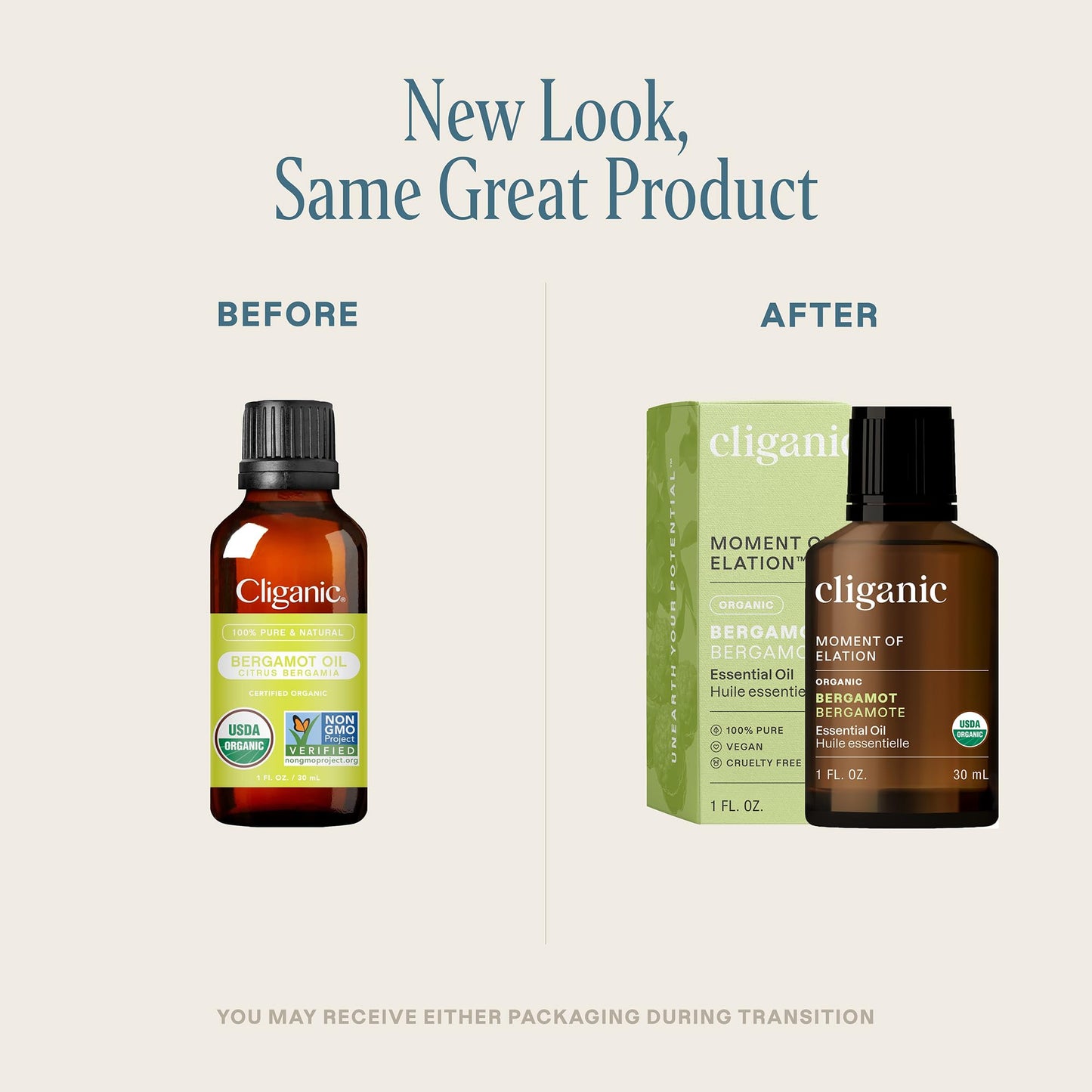 Cliganic Organic Bergamot Essential Oil – 100% Pure, Non-GMO Verified