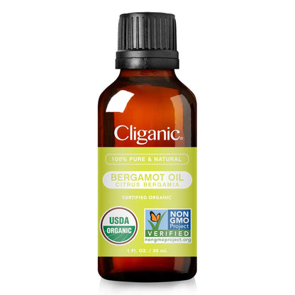 Cliganic Organic Bergamot Essential Oil – 100% Pure, Non-GMO Verified