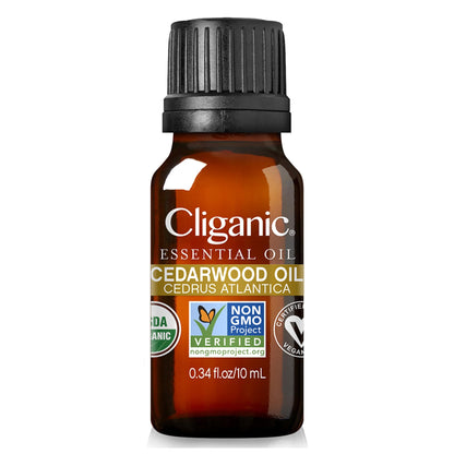 Cliganic Organic Cedarwood Essential Oil – 100% Pure, Undiluted, USDA Organic | Aromatherapy Diffuser | Non-GMO Verified