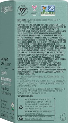 Cliganic USDA Organic Eucalyptus Essential Oil – 100% Pure