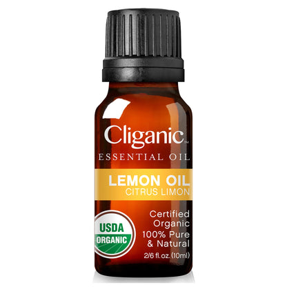 Cliganic USDA Organic Lemon Essential Oil – 100% Pure & Natural, Non-GMO