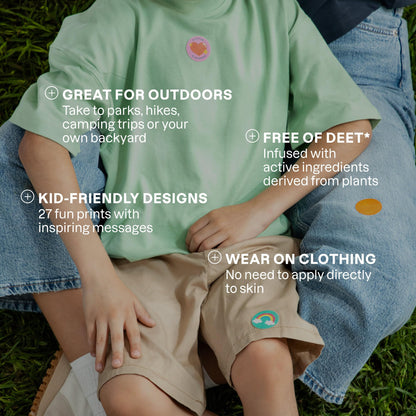 Cliganic Mosquito Repellent Stickers (90 Pack) – DEET-Free Essential Oil Patches for Kids | Positive Vibes