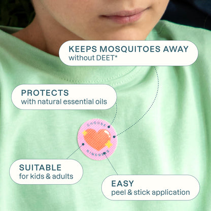 Cliganic Mosquito Repellent Stickers (90 Pack) – DEET-Free Essential Oil Patches for Kids | Positive Vibes