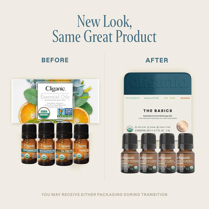 Cliganic Organic Essential Oils Gift Set (Top 4 - The Basics - Pack of 2)