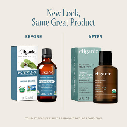 Cliganic Organic Eucalyptus Essential Oil - 100% Pure & Non-GMO | Packaging May Vary