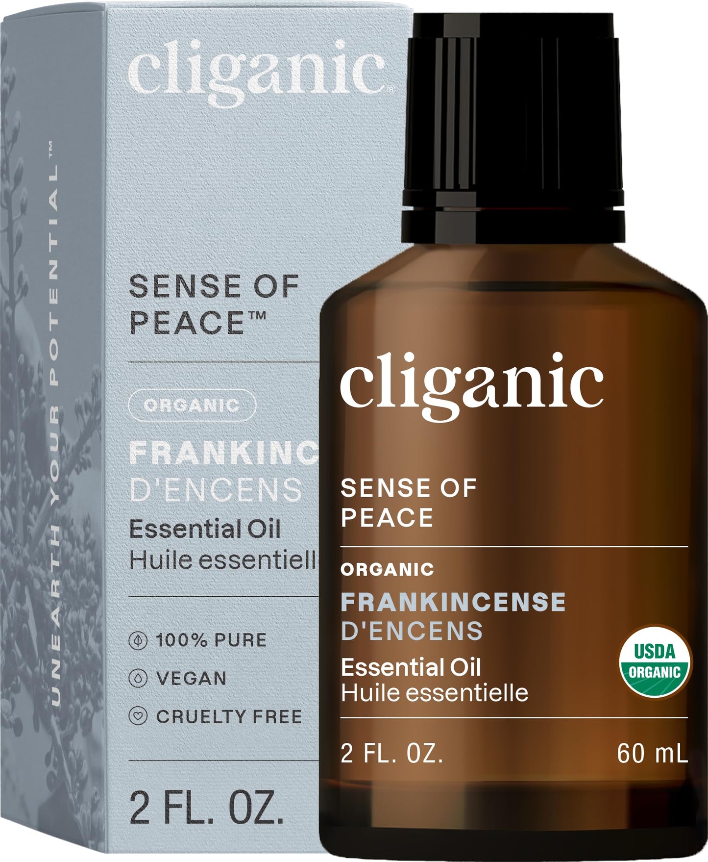 Cliganic Organic Frankincense Essential Oil – 100% Pure, Non-GMO, for Aromatherapy Diffuser (Packaging May Vary)