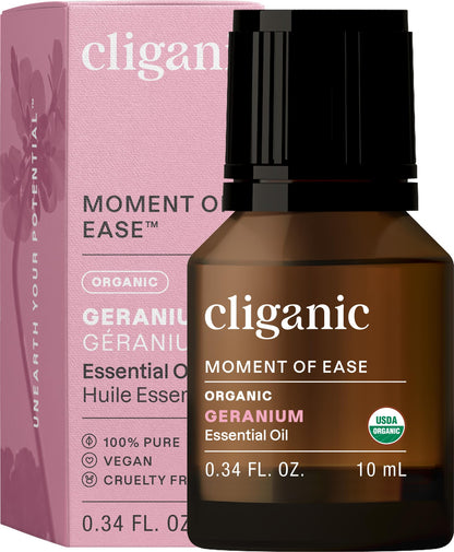Cliganic Organic Geranium Essential Oil - 100% Pure, USDA Organic, Non-GMO