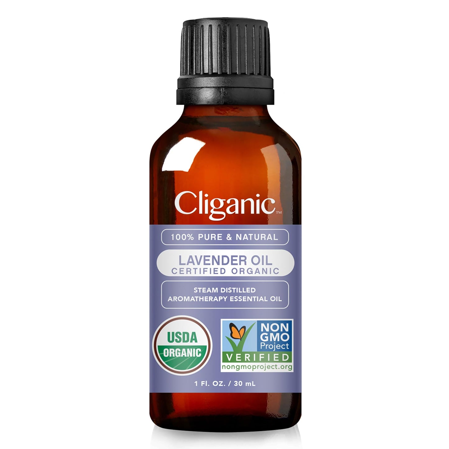 Cliganic Organic Lavender Essential Oil 1oz - 100% Pure, Undiluted, Non-GMO (Packaging May Vary)