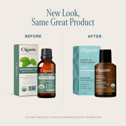 Cliganic Organic Peppermint Essential Oil 1oz – 100% Pure & Non-GMO