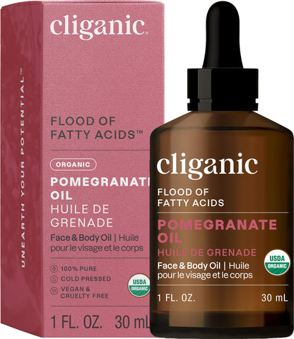 Cliganic Organic Pomegranate Seed Oil – 100% Pure, Cold-Pressed