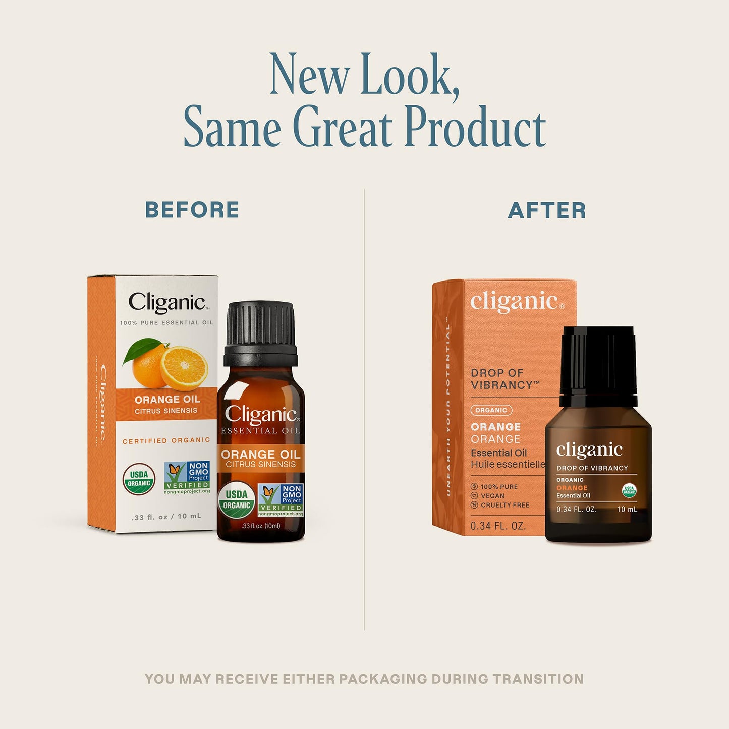 Cliganic Organic Sweet Orange Essential Oil 10ml | 100% Pure, USDA Organic, Non-GMO Verified