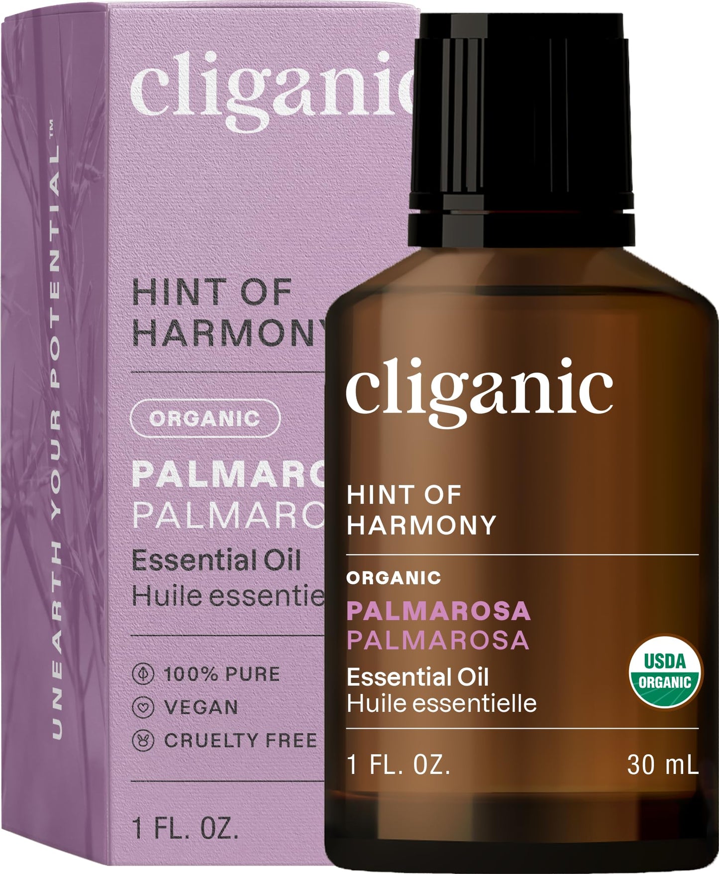 Cliganic Palmarosa Essential Oil – USDA Organic, 1oz, 100% Pure