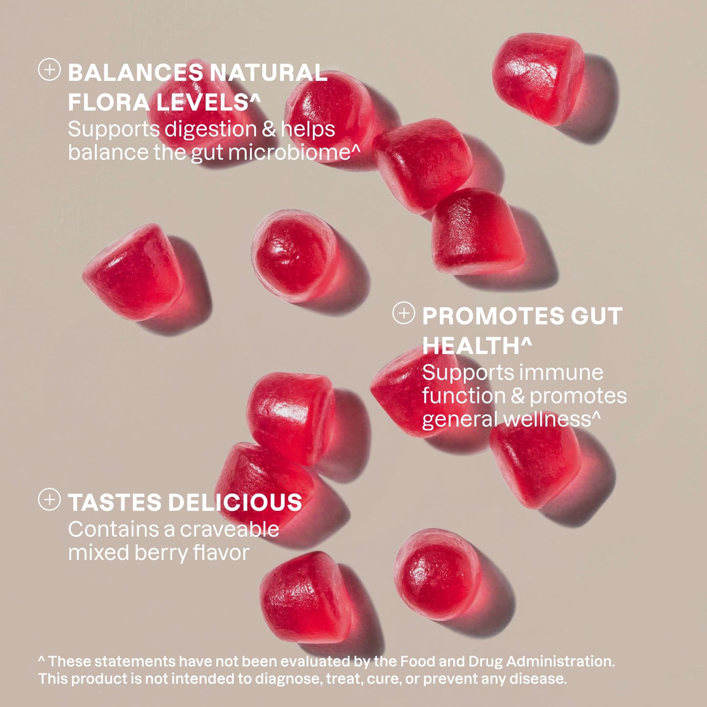 Cliganic Sugar-Free Probiotics Gummies for Men & Women – 5B CFU, 60-Day Berry
