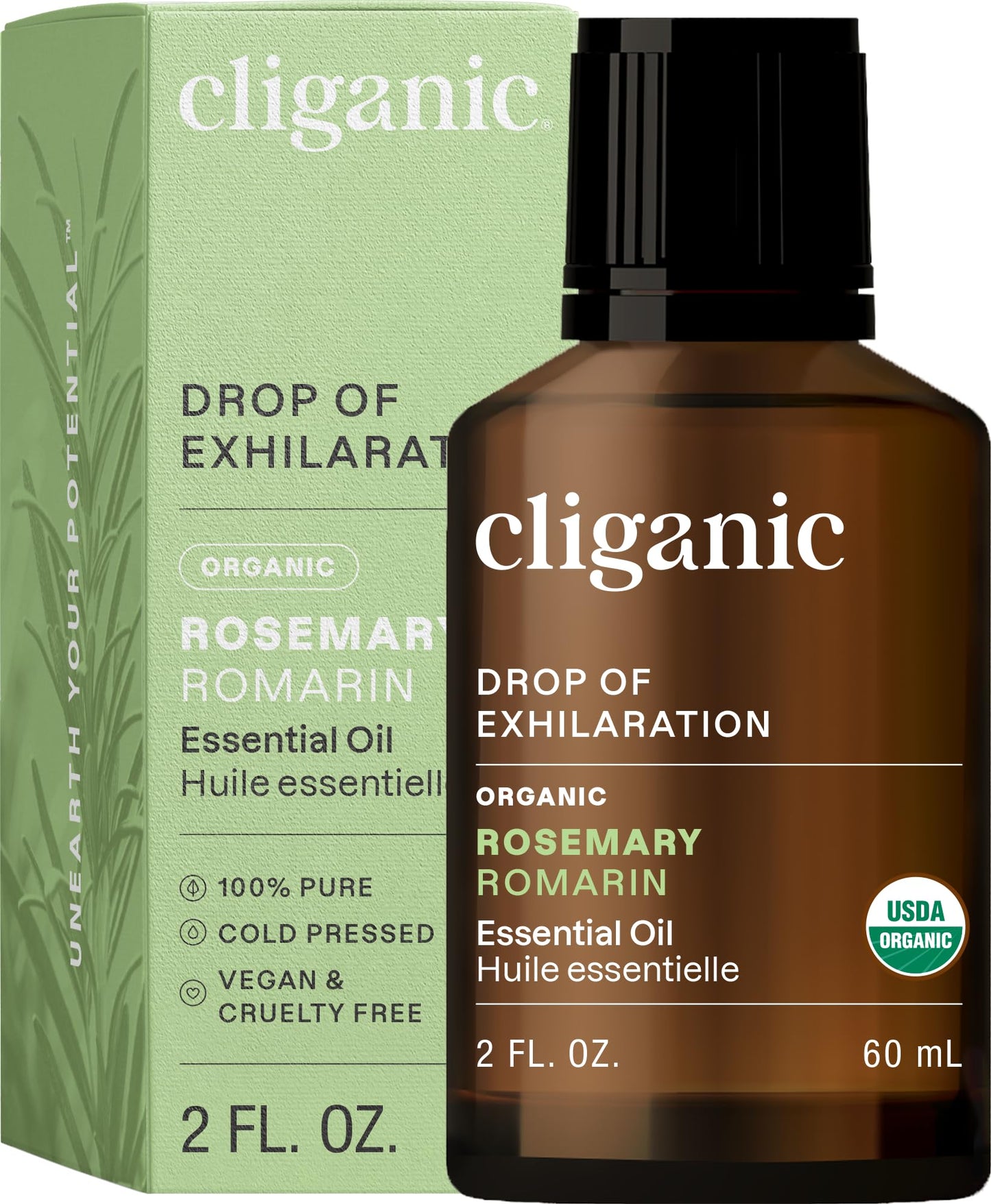 Cliganic Organic Rosemary Essential Oil 2oz – 100% Pure