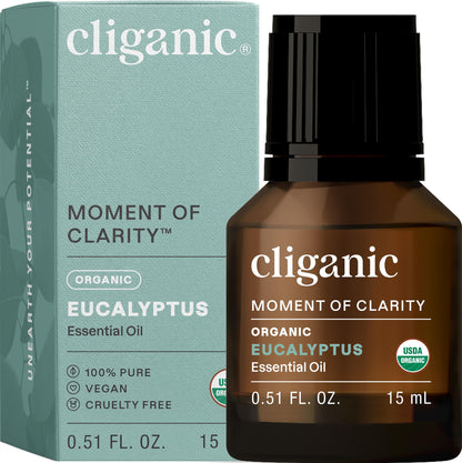 Cliganic USDA Organic Eucalyptus Essential Oil - 100% Pure, Steam-Distilled, Non-GMO