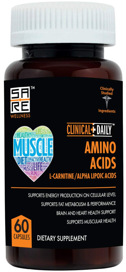 CLINICAL DAILY Acetyl L-Carnitine & Alpha Lipoic Acid Complex - ALCAR ALA - 60 Capsules