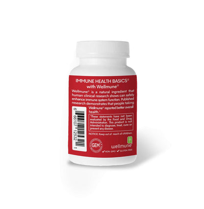 Immune Health Basics Ultra Strength Immunity - Clinically Proven Immune Support - Wellmune Highly Purified Beta Glucan - Gluten-Free, Non-allergenic, Non-GMO and Vegan Capsules - 30 Capsules, 250 mg