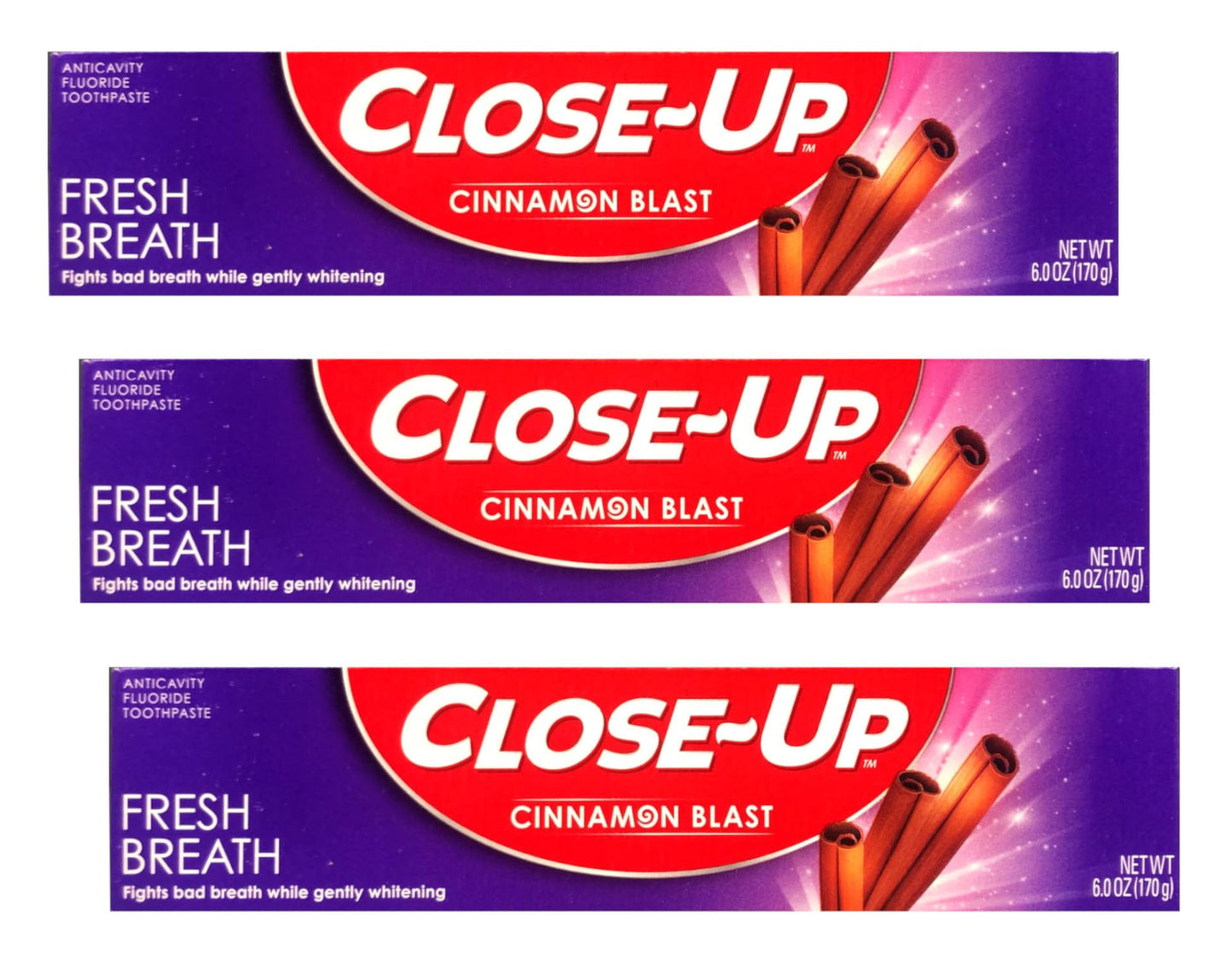Close-Up Cinnamon Anticavity Toothpaste 6 oz Pack of 3