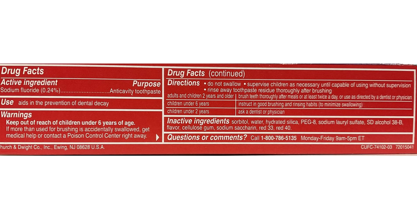 Close-Up Toothpaste - Red Gel Cinnamon, Anticavity Fluoride, 6 Oz (Pack of 4)
