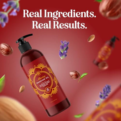 Relaxing Massage Oil for Therapy | Lavender, Ylang Ylang, Orange & Geranium – Vegan & Gluten Free