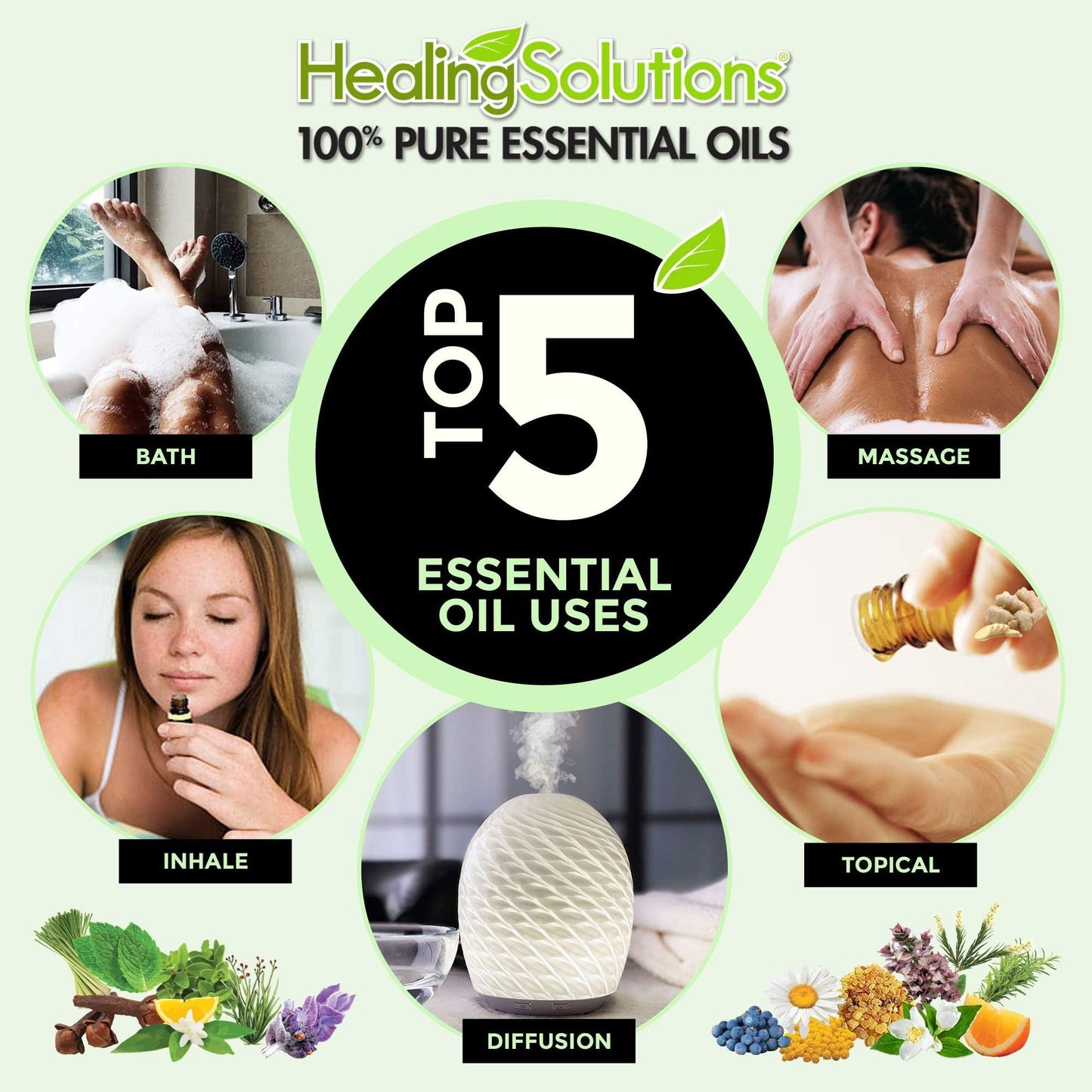 Healing Solutions Organic Thyme Essential Oil 1 oz (30 ml) – Pure & Undiluted for Diffusers