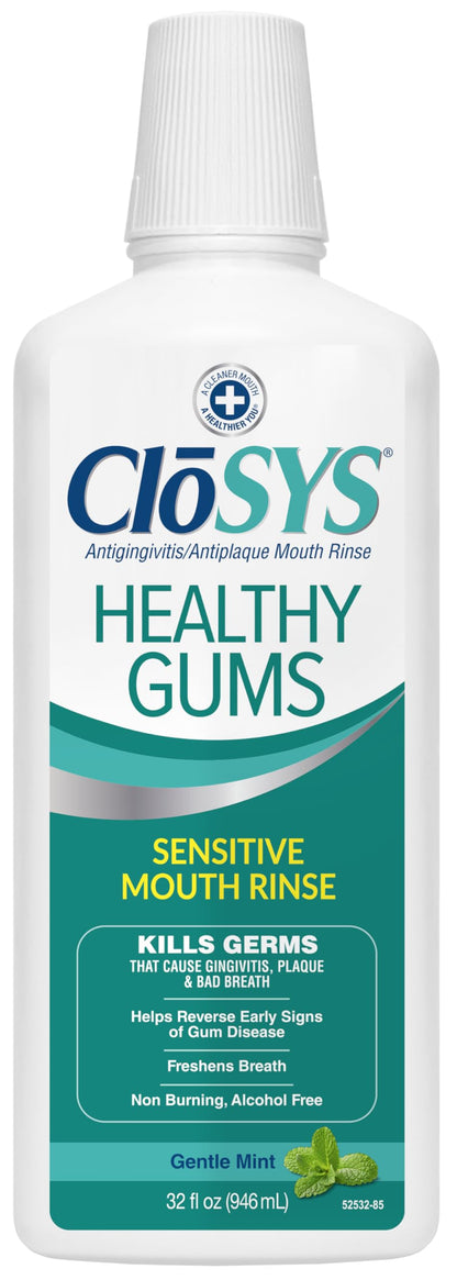 Closys Healthy Gums Mouthwash – Antiplaque & Anti-Gingivitis, Alcohol-Free, 32 Fl Oz