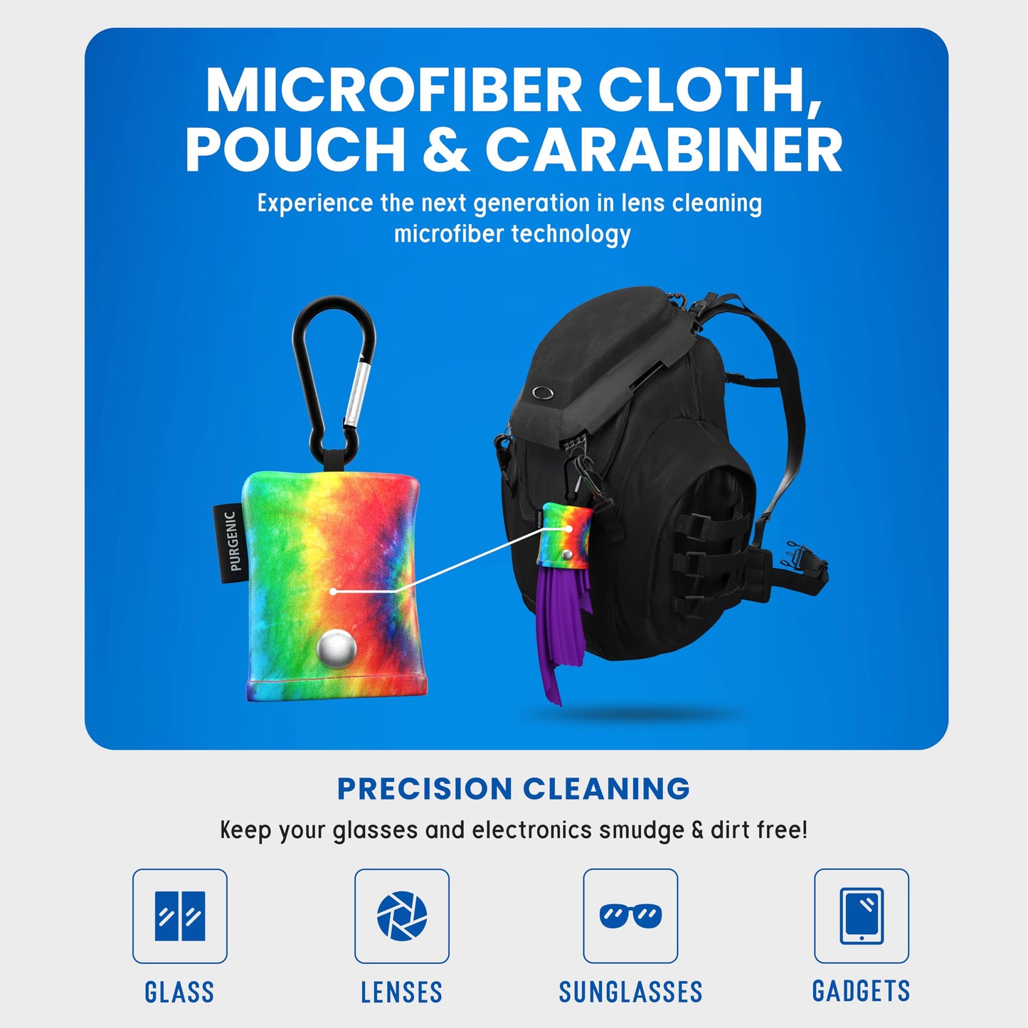 Tie Dye Microfiber Cloth & Glasses Wipes (1 Pack) – Lens & Screen Cleaner