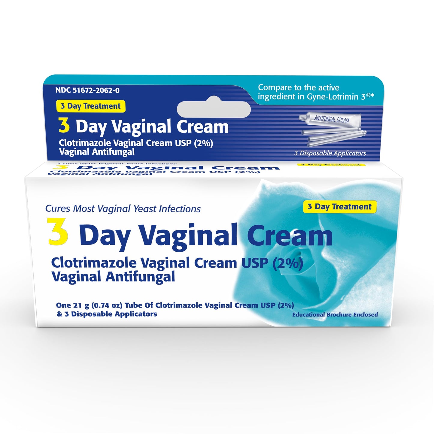 Clotrimazole 3-Day Vaginal Cream - 0.74 oz Tubes (Pack of 3) | Hygienic, Travel-Friendly