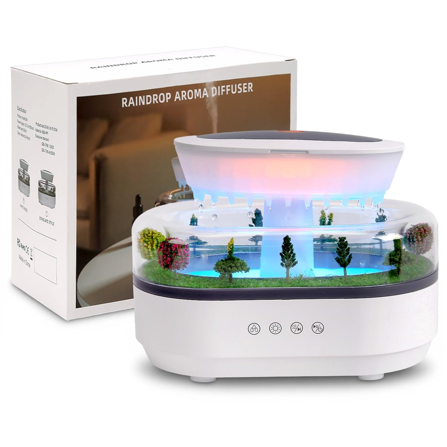 Cloud Rain Humidifier | 7-Color Rainfall Night Light, 250ml Diffuser with Auto-Off