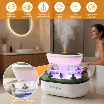 Cloud Rain Humidifier | 7-Color Rainfall Night Light, 250ml Diffuser with Auto-Off