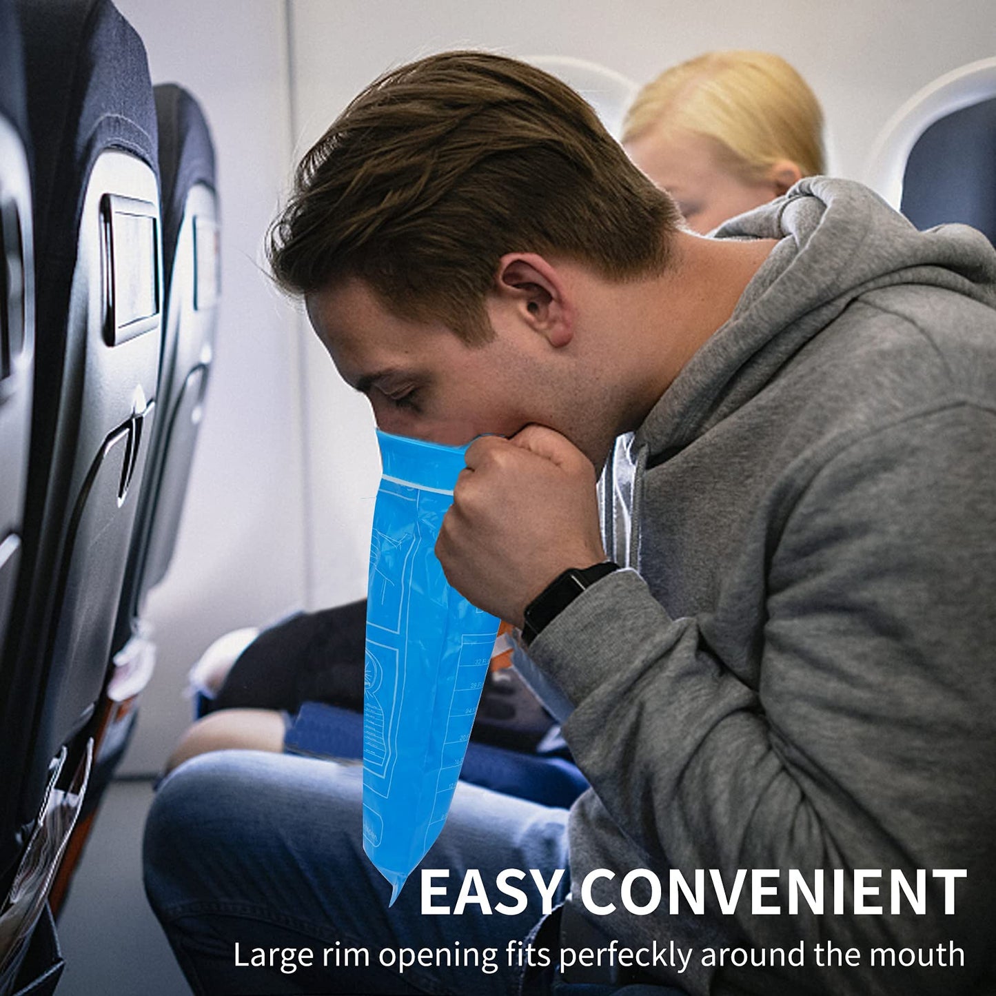CLOUDBERG 24 Pack Blue Emesis Bags – Disposable Nausea Bags for Travel