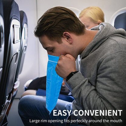 CLOUDBERG 24 Pack Blue Emesis Bags – Disposable Nausea Bags for Travel
